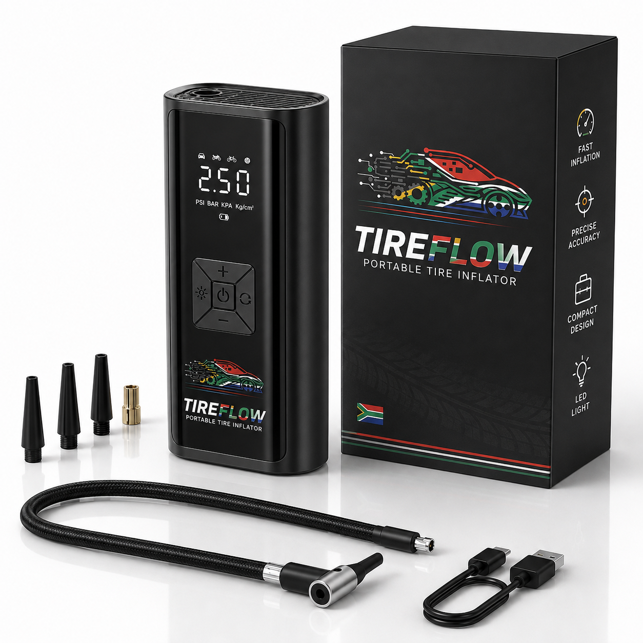 TireFlow™ Portable Tyre Compressor
